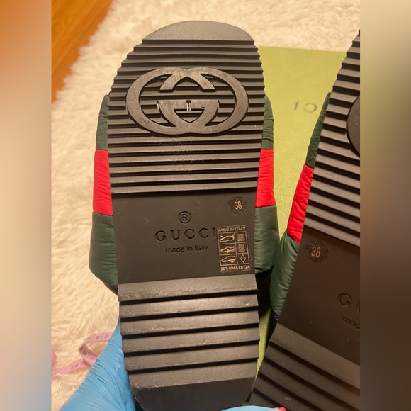 Gucci Padded Web Slide Sandals - Picture 11 of 16